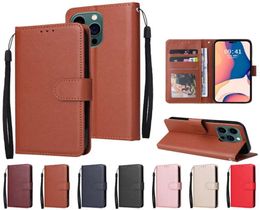 PU Leather Wallet Cases For Iphone 14 Pro Max Xiaomi 12 Lite Ultra 11 11T Redmi 10A 10C Note 11 Pro Plain Po Card Frame Slot Fl8689369