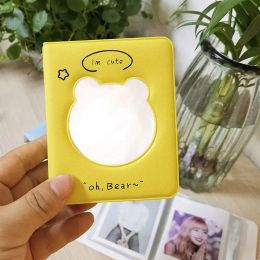 INS Cute Bear Hollow Photocard Holder 3 Inch Photo Album Kpop Idol Card Collect Book 36 Pockets Mini Instax Photo Photos Album