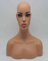 New Item Realistic Female Black Fibreglass Mannequin Dummy Head Bust For Lace Wig And Jewellery Display EMS Ship7321491