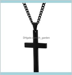 Christian Jesus Single Titanium Necklace Stainless Gold Silver Black Prayer Choker Crucifix Pendants Men Jewellery Nmv5K Pendant N Ds4X14905999