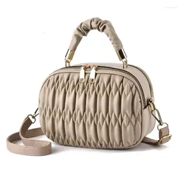 Drawstring Soft Leather Luxury Handbag Small Square Bag Simple Fashionable One Shoulder Crossbody Versatile For Women