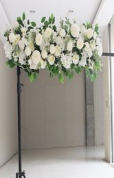 Flone Artificial fake Flowers Row Wedding arch floral home decoration stage backdrop arch stand wall decor flores accessories5444869