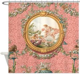 Shower Curtains Ancient Angel Design In Pastel Tones Sho Decorative Fabric Curtain