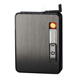 Creative Cigarette Case With USB Charging Lighter Windproof Automatic Popup Cigarette Electronic Lighter Portable Smoking Accesso9022689