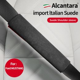 Automobile Interior Safety Belt Shoulder Protector Alcantara Suede Is Suitable For Ford Mustang Explorer F150 F250 F350