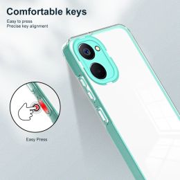 KEYSION Shockproof Armour Clear Case for Realme 10 4G C33 Transparent TPU+PC 2 in 1 Phone Back Cover for OPPO Realme 10 C33