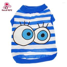 Dog Apparel Cute Stripes Eyes Pattern Vest For Pets Dogs Blue Black Pink Clothes Pet Suppliers