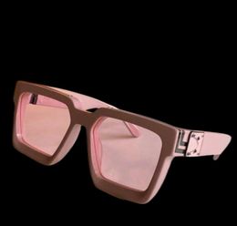 2021 UV400 Protection sunglasses pink width black metal strips frank Wrap frame Antireflection square lense fashion designer men w2767443