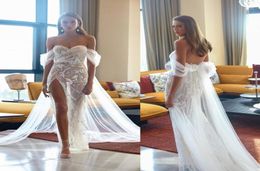 2020 Elihav Sasson High Slit Wedding Dresses Beading Illusion Sexy Mermaid Wedding Dress Off The Shoulder Beach Wedding Vestidos D5270960