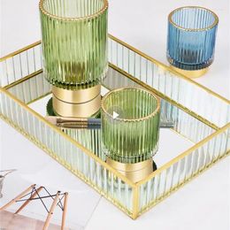 Storage Boxes Thickened Glass Bucket Phnom Penh Home Decoration Bathroom Gold Rimmed Rich Texture
