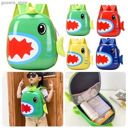 Backpacks 3D cartoon shark backpack childrens backpack childrens backpack girl boy student kindergarten book bag childrens birthday gift Y240411