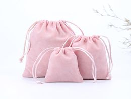 79cm 912cm Velvet Drawstring Pouch BagJewelry Bag ChristmasWedding Gift Bags Black Red Blue Multicolor Whole9414640