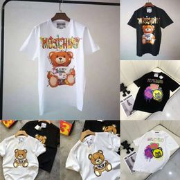 2024 Summer Womens Mens Designers T Shirts Tshirts Fashion Letter Teddy Bear Printing Short Sleeve Lady Tees Luxurys Casual Clothes Tops T-shirts Clothing