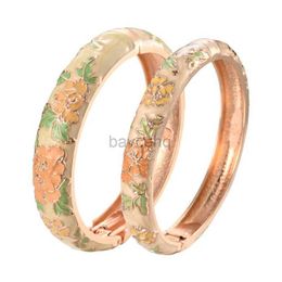 Bangle Women Jewellery Classic Flower Cloisonne Bracelet Sets Beautiful Bangles Mother And Daughter With Jewellery Chic Style Accessories 240411