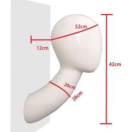 1 Piece Fiberglass Wall Hanging Model Mannequin Head For Wigs And Hat Display