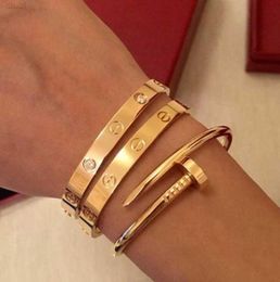 Luxury Designer 316l Stainless Steel 18k Gold Plated Screwdriver Screw Love Brand Bangle Bracelet for Women and Men9335878