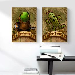 Video Game Final Fantasy GF Cactuar Tonberry Kweh Poster Canvas Painting Japan Gamer Wall Art For Boy Bedroom Home Decor Cuadros