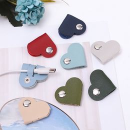 Portable Mini Heart Shape Cable Winder for Headphone Wire Charger Data Cord Protector Holder Clip Anti Lost Line Organiser