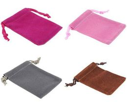 Soft Velvet Jewellery Pouches Storage Bags Gift Drawstrings Packaging Bag KKB70459536552