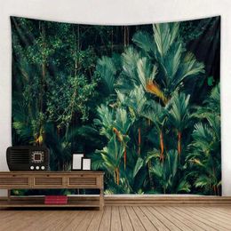 natural Tapestries Green jungle tapestry beautiful forest large wall hanging hippie bohemian mandala wall art home decoration 8 sizes R0411