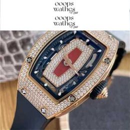 designer mens watch luxury brand Watch Automatic SuperClone Red Sky Star Women's RM07-01 18K Gold Name RecyclingCarbon fiber sapphire