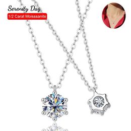 P6O5 Pendant Necklaces Real D Colour Moissanite Pendant Necklace GRA Certificate for Women Wedding Bridal 100% S925 Sterling Silver Fine Jewellery 240410