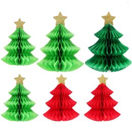 Wallpapers 6 Pcs Christmas Tree Decoration Table Centrepiece Honeycomb Centrepieces Party Latte Birthday Supplies Decors Paper Props