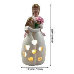 Mother's Day Candle Holder Gifts Mom From Daughter Flickering LED Candle Bouquet Statue Birthday Mothers Day Mothers Gifts Bride