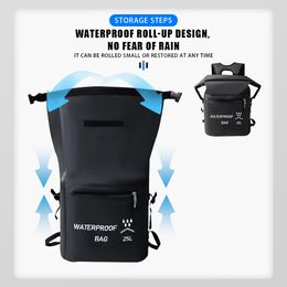 PVC 25L Waterproof Dry Bag Backpack Rucksack Storage Pack Sack Swimming Rafting Kayaking River Trekking Floating Sailing