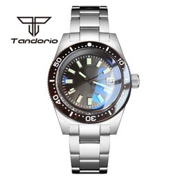 Tandorio 62mas NH35A PT5000 300M Automatic Dive Men Watch Domed AR Sapphire Glass 120 Clicks Rotating Bezel Date Steel Bracelet