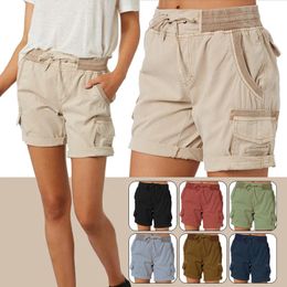 Womens Cargo Shorts Summer Multi Pockets Quick Dry Hiking Travel Golf Fishing Tactical Stretch Lightweight Female 240411