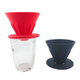 Collapsible Reusable Silicone Coffee Dripper- Philtre Cone Coffee Drip Philtre Cup Outdoors 1-2 People Coffee Dripper Philtre Cup