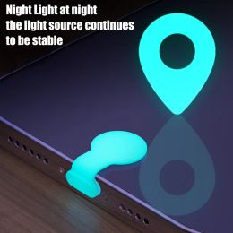 Luminous Dust Plugs for IOS USB Type C IPhone Samsung IPad Tablet Charging Port Dustproof Protective Cover Anti Lost Dustplugs