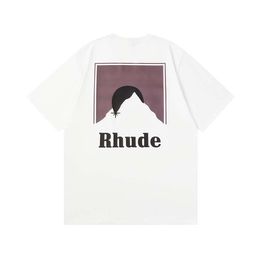 Rhude Mens T shirt High quality Tess Designer Casual Fashion Short Sleeve Europe America Men Women Round neck Tshirts fashions Outdoor leisure Mens tshirts Designe