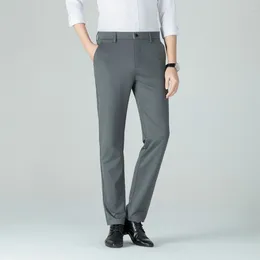 Men's Pants Spring Summer Business Lightweight & Breathable Silk Polyester Spandex Blend Suit Trousers For The Office Or Event
