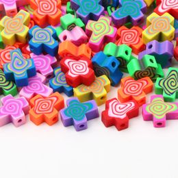 20/50/100pcs Mixed Cross Clay Spacer Beads Polymer Clay Beads For Jewelry Making Diy Bracelet Handmade Crafts Accessories