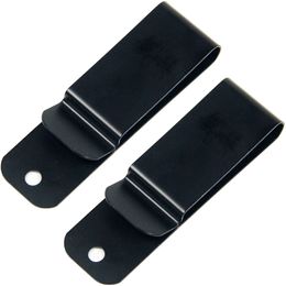 Set of 6 Metal Belt Holster Clip Black Colour DIY Leather Sheath Pouch Clasp Clamp Buckle