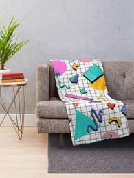 Funky 80s eighties Memphis Pattern Design Throw Blanket Blankets For Sofa