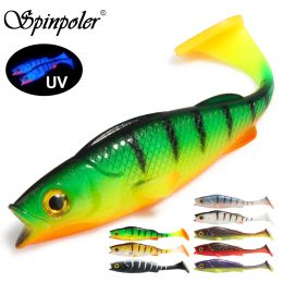 Spinpoler Vigour Perch Soft Fishing Lure Shad 7cm 11cm 14cm Paddle T Tail UV Wobblers Bass Pike Aritificial Silicone Swimbait