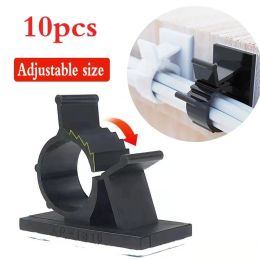 5/10pcs Cable Organiser Self Adhesive Cable Clips Table Management Adjustable Cord Holder For Car PC TV Charging Wire Winder