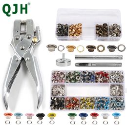 Household DIY 5MM/Eyelet Pliers/200/540 Pieces Multicolor Metal Eyelet Buttonhole Kit, Suitable For Leather Crafts, Shoes, Belts