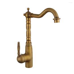 Bathroom Sink Faucets Rotatable Retro Brass Basin Solid Deck Mounted Cold Water Taps Kitchen Sinck Faucet