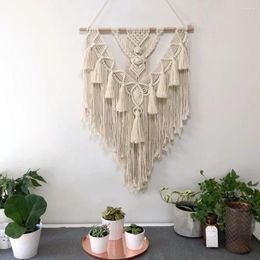 Tapestries Macrame Wall Hanging BOHO Tapestry Bohemian Hand-woven Cotton Home Decoration For Wedding Bedroom 55x70cm