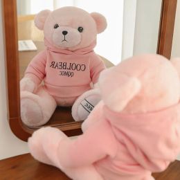 25-40cm Cute Plushie Black Teddy Bear Pluffy Doll Dressed Bear Pillow Appease Toys Birthday Christmas Gift
