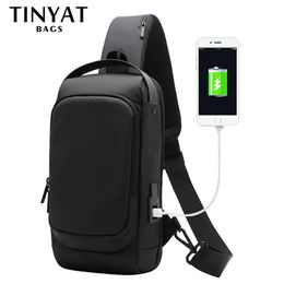 TINYAT Business Men Crossbody Bag For 97 Inch iPad Travel Waterproof Man Shoulder Messenger Sling Bags Leisure Male Chest 240407