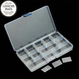 Jewellery Boxes LINSOIR 15 Battery Company Plastic Jewellery Storage Organiser Box Adjustable Tool Beads Container Jewellery Making F2414