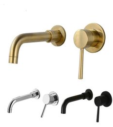 Wall Mounted Contemporary Bathroom Accessories Solid Brass Black Faucet Bathroom Sink Faucet Cocina Bathroom Faucet Chrome4965341