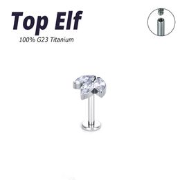 New In G23 ASTM F136 Titanium Piercing Jewellery Labret Earring Studs Ear Piercing Internal Threaded Body Jewellery Accessories