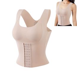 Women 3-in-1 Body Shapewear Posture Corrector Underwear Tummy Control Back Support Push Up Bra Shaper Vest Slim Tank Top Corset