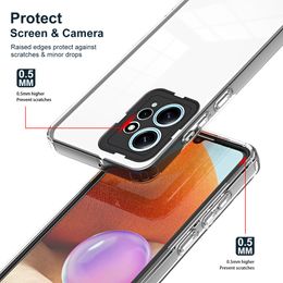 KEYSION Shockproof Clear Case for Redmi Note 12 4G 12Pro 5G Transparent TPU+PC Phone Back Cover for Xiaomi Redmi Note 12 Pro+ 5G